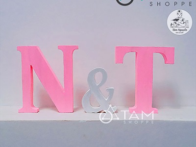 Chữ gỗ tên cặp đôi decor - Ngọt ngào và ý nghĩa [Gỗ dày 10-18mm / Tự nhiên - Sơn màu] CHUGO-28