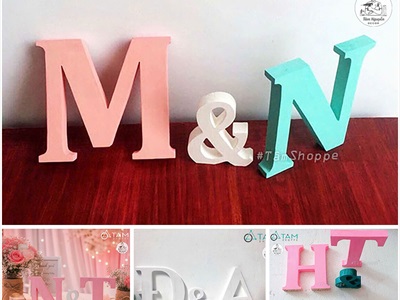 Chữ gỗ - Số gỗ decor màu tự nhiên tự đứng [Cao 15cm / Có sẵn] CHUGO-31