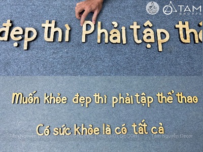 Chữ gỗ thông ghép màu tự nhiên [ Gỗ đẹp - Theo yêu cầu] CHUGO-25