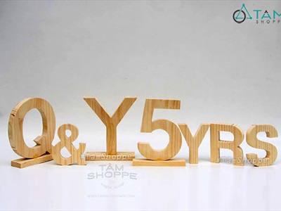 Chữ gỗ tên cặp đôi decor - Ngọt ngào và ý nghĩa [Gỗ dày 10-18mm / Tự nhiên - Sơn màu] CHUGO-28
