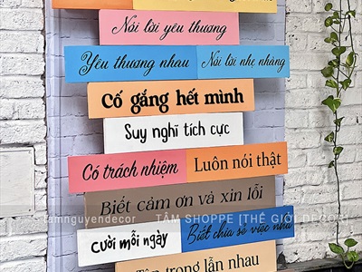 Tranh gỗ Quy tắc hạnh phúc theo yêu cầu [Kĩ đẹp - Nhận gắn tại nhà] TRANHGO-01