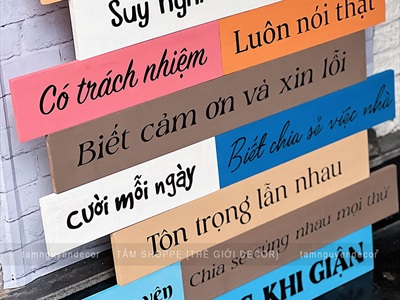 Tranh gỗ Quy tắc hạnh phúc theo yêu cầu [Kĩ đẹp - Nhận gắn tại nhà] TRANHGO-01