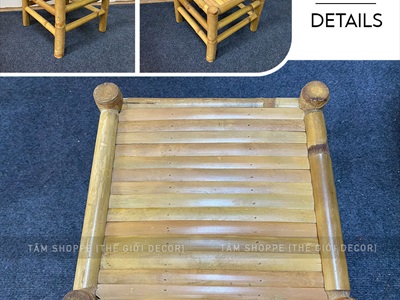 Bàn ghế tre hàng đẹp sơn keo loại 01 BANGHE-01