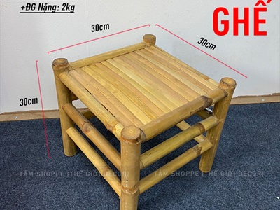 Bàn ghế tre hàng đẹp sơn keo loại 01 BANGHE-01