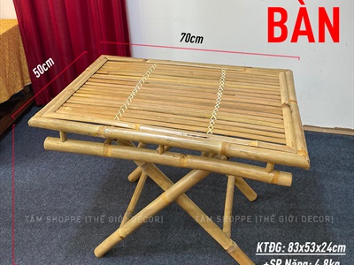 Bàn ghế tre hàng đẹp sơn keo loại 01 BANGHE-01