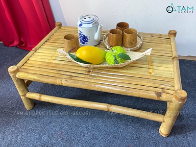 Bàn tre ngồi bệt kiểu Nhật hàng đẹp sơn keo loại 01 BANGHE-02