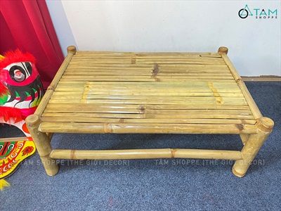 Bàn tre ngồi bệt kiểu Nhật hàng đẹp sơn keo loại 01 BANGHE-02