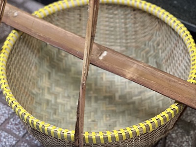 Bộ quang gánh tre lớn cao 50-90cm [Đan kĩ - Kèm đòn gánh] QUANGGANH-02