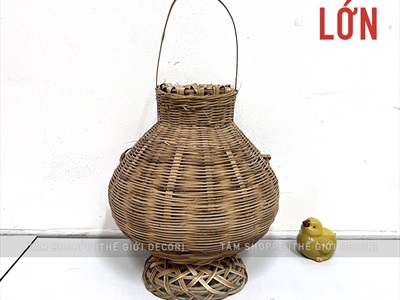 Giỏ tre đựng cua có quai xách 3 size GIO-TRE-01
