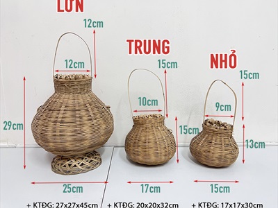 Giỏ tre đựng cua có quai xách 3 size GIO-TRE-01