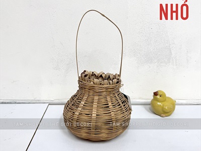 Giỏ tre đựng cua có quai xách 3 size GIO-TRE-01