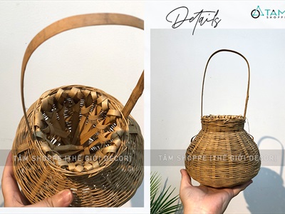 Giỏ tre đựng cua có quai xách 3 size GIO-TRE-01