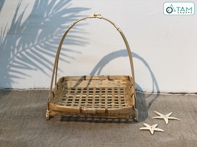 Giỏ tre vuông đan thưa đế rời chữ A GIO-TRE-02