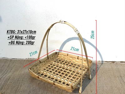 Giỏ tre vuông đan thưa đế rời chữ A GIO-TRE-02