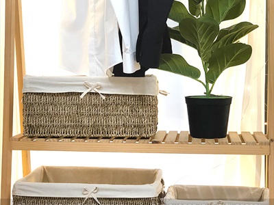 Khay cói chữ nhật đan dày có vải lót 3 size KHAY-COI-01