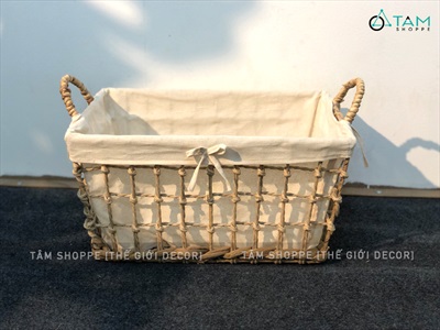 Khay lục bình hình thang đan thưa có vải lót KHAY-LB-01