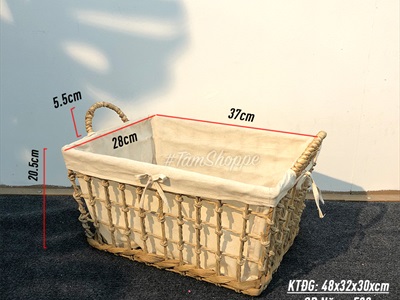 Khay lục bình hình thang đan thưa có vải lót KHAY-LB-01