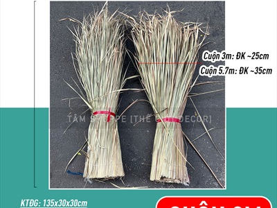 Líp lá tranh lợp mái nhà trang trí tiểu cảnh Tết [Bện kĩ - Cuộn 3-5,7m] LIPLA-01
