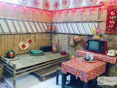Quạt nan lá dừa đan tay thủ công nhiều màu QUAT-02