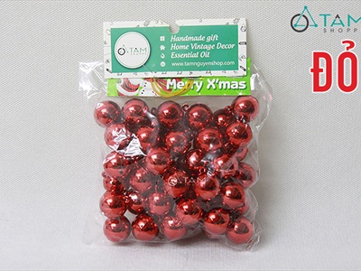 Bịch 48 trái châu Noel nhí sáng bóng [ĐK2cm - cũng cỡ] TRAICHAU-38