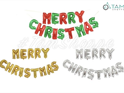 Bong bóng kiếng chữ MERRY CHRISTMAS 30cm BBK-NOEL-01