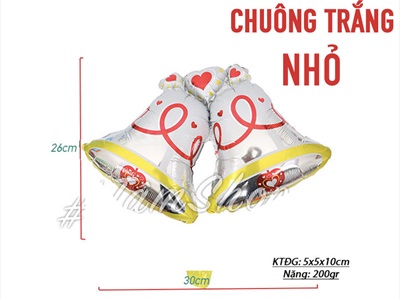 Bong bóng kiếng hình chuông Noel 2 cỡ BBK-NOEL-08