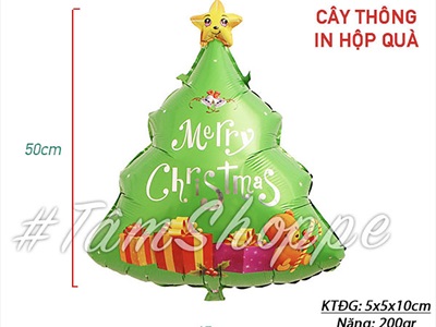 Bong bóng kiếng hình cây thông Noel 50cm BBK-NOEL-09