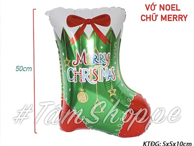 Bong bóng kiếng hình chiếc vớ Noel 50cm BBK-NOEL-10