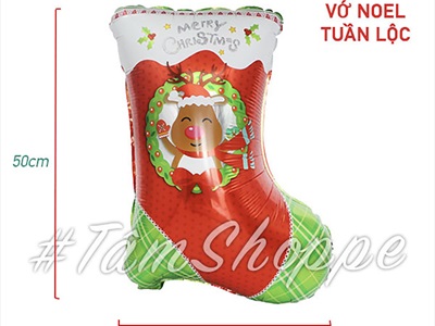 Bong bóng kiếng hình chiếc vớ Noel 50cm BBK-NOEL-10