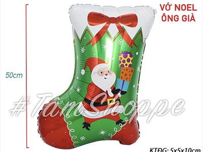 Bong bóng kiếng hình chiếc vớ Noel 50cm BBK-NOEL-10