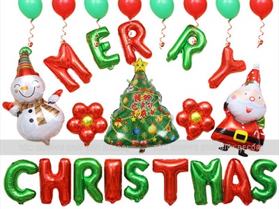 Bong bóng kiếng Noel 2 kiểu vẫy tay vui vẻ 65-80cm BBK-NOEL-07