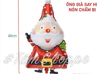 Bong bóng kiếng Noel 2 kiểu vẫy tay vui vẻ 65-80cm BBK-NOEL-07