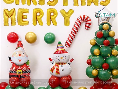 Bong bóng kiếng Noel 2 kiểu vẫy tay vui vẻ 65-80cm BBK-NOEL-07