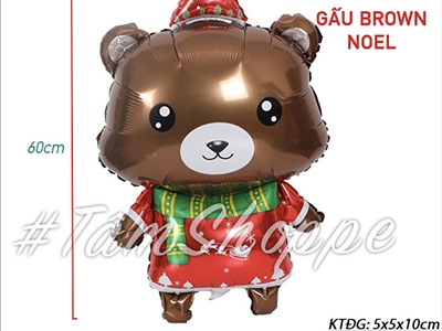 Bong bóng kiếng Noel 6 kiểu thú hoạt hình cao 55-65cm BBK-NOEL-06