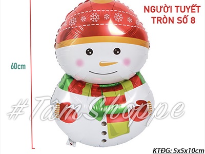 Bong bóng kiếng Noel 6 kiểu thú hoạt hình cao 55-65cm BBK-NOEL-06