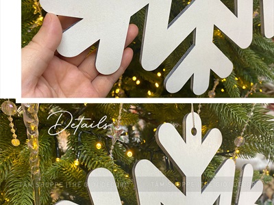 Bông tuyết trắng bằng gỗ trang trí [ĐK10/20/30cm - Có lỗ xỏ dây] BONGTUYET-02