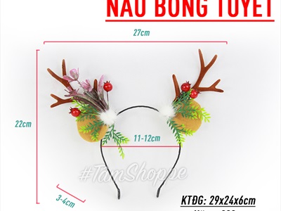 Cài tóc Noel sừng tuần lộc thần rừng CAITOC-NOEL-01