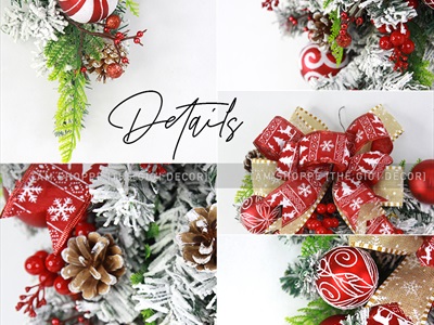 Cành thông treo Noel 2 loại lá full phụ kiện D60cm CTHTR-X-02