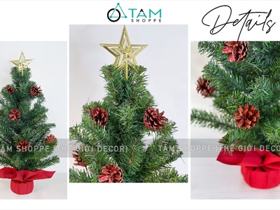 Cây thông Noel nhỏ để bàn lá xanh [Nhiều kiểu - Cao 38-60cm] X-TREE-04