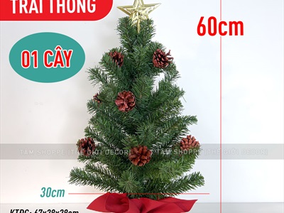 Cây thông Noel nhỏ để bàn lá xanh [Nhiều kiểu - Cao 38-60cm] X-TREE-04