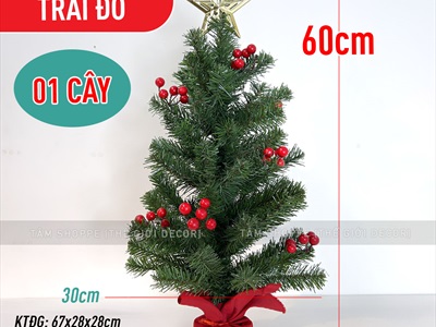Cây thông Noel nhỏ để bàn lá xanh [Nhiều kiểu - Cao 38-60cm] X-TREE-04