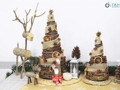 Cây thông Noel dây rừng lát cam khô hoa hồi trang trí sẵn C30-45cm CTHTTS-X-2201