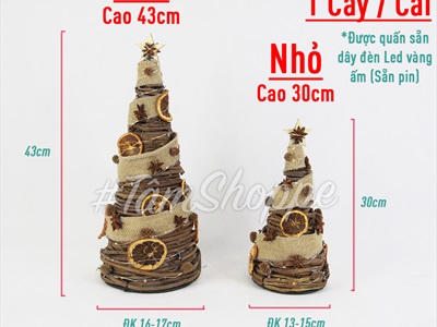Cây thông Noel dây rừng lát cam khô hoa hồi trang trí sẵn C30-45cm CTHTTS-X-2201