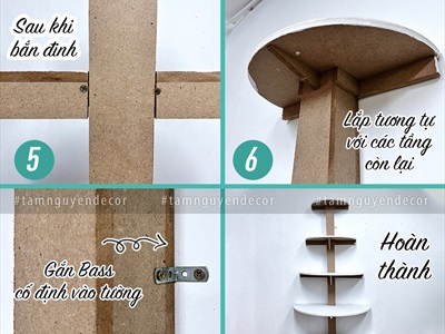 [Hàng ORDER] Cây thông Noel kệ gỗ bán nguyệt 5 tầng áp tường cao 175cm X-TREE-41