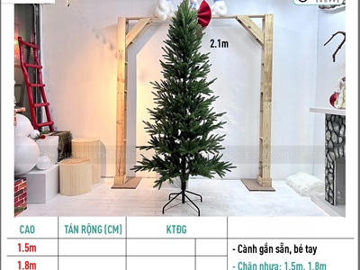 Cây thông Noel lá PE+PVC tán gọn [Cao 1m5-2m4] X-TREE-LP-KT