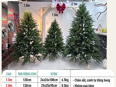 Cây thông Noel lá PE+PVC tán vừa [Cao 1m5-2m] X-TREE-LP-NAN
