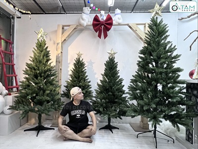 Cây thông Noel lá PVC đầu nhọn dày lá [Cao 1m2-2m4] X-TREE-LP-OR