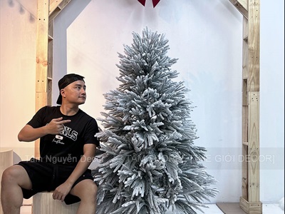 Cây thông Noel lá rũ phủ tuyết lá PE + PVC [Cao 1m5-2m4] X-TREE-LP-WL-HS