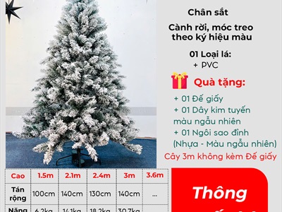 Cây thông Noel phủ tuyết A4 [Cao 1m5-4m5] X-TREE-17