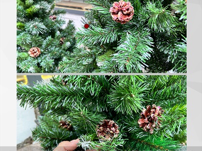 Cây thông Noel xanh 3 loại lá gắn trái thông [Cao 1m2-4m5] X-TREE-15